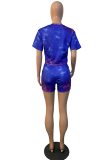Pink Sexy Patchwork Tie-dye Skinny Mid Waist Pencil Full Print Bottoms