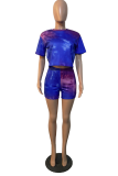 Pink Sexy Patchwork Tie-dye Skinny Mid Waist Pencil Full Print Bottoms