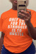 Orange Casual Street Print Patchwork Letter O Neck T-Shirts