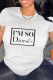 White Fashion Street Print Patchwork Letter O Neck T-Shirts