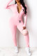 Pink Fashion Sexy Print Letter O Neck Jumpsuits