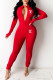 Red Fashion Sexy Print Letter O Neck Jumpsuits