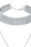 Silver Sexy Party Patchwork Hot Drill Rhinestone Necklaces