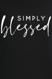 Red Casual Street Print Patchwork Letter O Neck T-Shirts