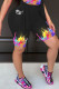 Black Sexy Print Bandage Patchwork O Neck Sleeveless Two Pieces