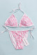 Pink Fashion Sexy Letter Frenulum Swimwears