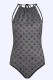 Grey Fashion Sexy Print Backless Swimwears