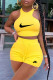 Yellow Fashion Casual Print Patchwork O Neck Sleeveless Two Pieces