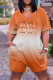 Orange Casual Print Patchwork V Neck Straight Jumpsuits