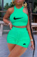 Light Green Fashion Casual Print Patchwork O Neck Sleeveless Two Pieces