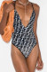 White Fashion Sexy Letter Backless Swimwears