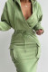 Green Casual Solid Patchwork Hooded Collar One Step Skirt Dresses