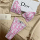 Pink Fashion Sexy Print Patchwork Swimwears