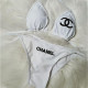 White Fashion Sexy Letter Frenulum Swimwears