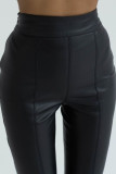Black Sexy Solid Bandage Patchwork High Waist Pencil Solid Color Bottoms