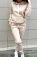 Khaki Fashion Casual Print Basic Hooded Collar Long Sleeve Two Pieces