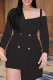 Black Fashion Casual Solid Patchwork Asymmetrical Long Sleeve Dresses