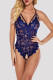 Blue Fashion Sexy Patchwork Hollowed Out See-through Backless Lingerie
