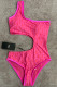 Pink Fashion Sexy Letter Patchwork Swimwears