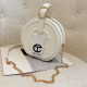 White Fashion Street Solid Chains Bags