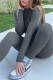 Grey Fashion Casual Print Solid Basic Half A Turtleneck Skinny Jumpsuits
