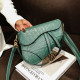 Green Fashion Street Solid Letter Bags