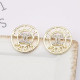 Gold Fashion Simplicity Letter Hot Drill Earrings