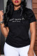 Black Fashion Casual Print Patchwork Letter O Neck T-Shirts