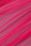 Rose Red Fashion Sexy Solid Backless Swimwears Three-piece Set