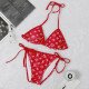 Red Fashion Sexy Print Frenulum Swimwears