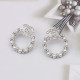 Silver Fashion Vintage Patchwork Pearl Hot Drill Earrings