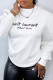 White Fashion Casual Print Patchwork Letter O Neck Tops