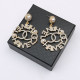 Gold Fashion Vintage Letter Hot Drill Earrings