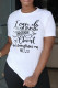 White Casual Print Patchwork O Neck T-Shirts