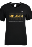 Black Fashion Casual Print Patchwork Letter O Neck T-Shirts