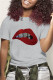 Grey Fashion Casual Hot Drilling Patchwork O Neck T-Shirts