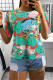 Green Fashion Casual Print Basic O Neck T-Shirts