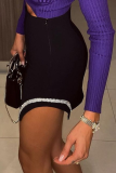Black Sexy Solid Hot Drill Skinny High Waist Pencil Patchwork Bottoms