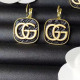 Black Gold Fashion Elegant Letter Patchwork Earrings