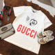 White Fashion Casual Character Letter O Neck T-Shirts