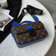 Blue Fashion Street Print Patchwork Bags