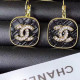 Black Fashion Elegant Letter Patchwork Earrings