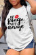 White Fashion Casual Print Patchwork Letter O Neck T-Shirts
