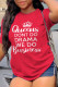Red Casual Daily Print Patchwork Letter O Neck T-Shirts