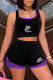 Purple Fashion Casual Print Patchwork Square Collar Sleeveless Two Pieces