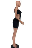 Purple Fashion Sexy Solid Backless Asymmetrical Spaghetti Strap Sleeveless Two Pieces