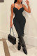 Black Sexy Solid Patchwork Spaghetti Strap Regular Jumpsuits