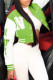 Green Fashion Casual Print Patchwork Outerwear