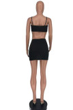 Purple Fashion Sexy Solid Backless Asymmetrical Spaghetti Strap Sleeveless Two Pieces