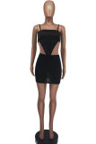 Purple Fashion Sexy Solid Backless Asymmetrical Spaghetti Strap Sleeveless Two Pieces